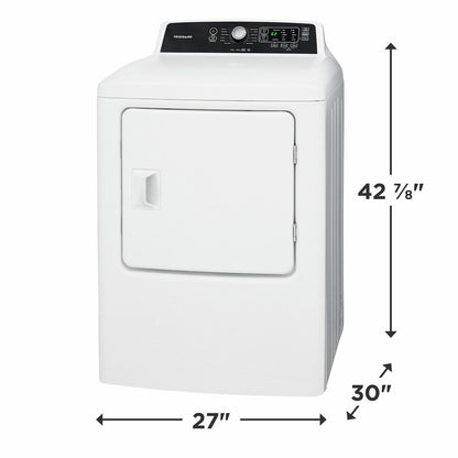 FRIGIDAIRE FFRE4120SW Frigidaire 6.7 Cu. Ft. Free Standing Electric Dryer
