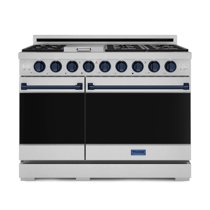 THOR KITCHEN RSG48ELPBLU 48 Inch Professional Lp Range With Tilt Panel Touch Control In STAI...