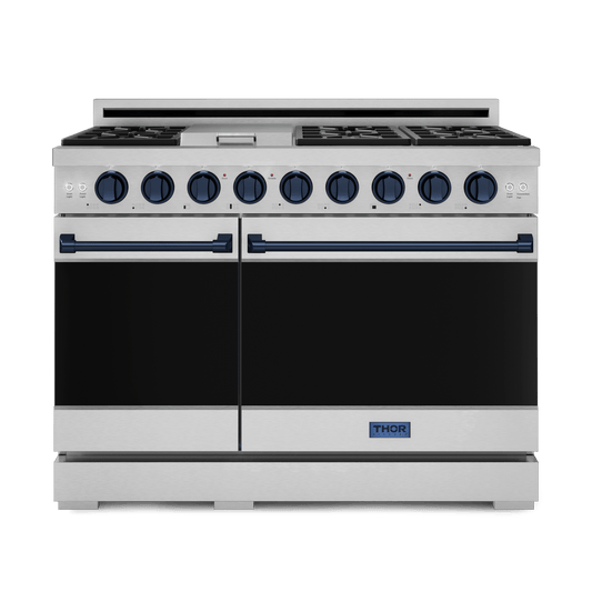 THOR KITCHEN RSG48ELPBLU 48 Inch Professional Lp Range With Tilt Panel Touch Control In STAI...