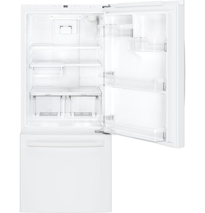 GE APPLIANCES GDE21EGKWW Ge Series Energy Star 20.9 Cu. Ft. Bottom Freezer Refrigerator