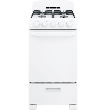 HOTPOINT RGAS200DMWW Hotpoint 20"" Front-control Free-standing Gas Range With Sealed B...