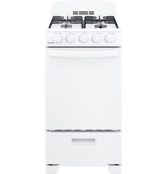 HOTPOINT RGAS200DMWW Hotpoint 20"" Front-control Free-standing Gas Range With Sealed B...