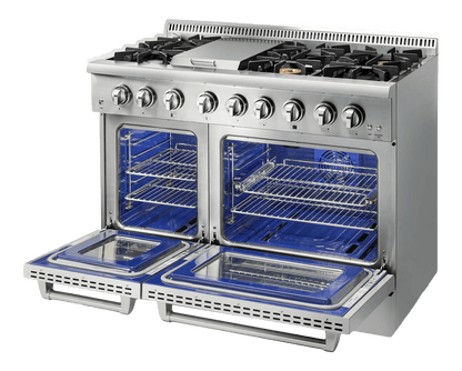 THOR KITCHEN HRD4803ULP 48 Inch Professional Dual Fuel Range In Stainless Steel - Liquid PR...