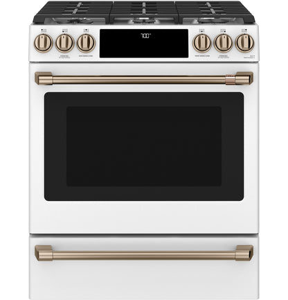 CAFE CGS700P4MW2 Cafe 30"" Slide-in Front Control Gas Oven With Convection Range