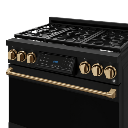 THOR KITCHEN RSG36BBRZ 36 Inch Professional Gas Range With Tilt Panel Touch Control In BLA...