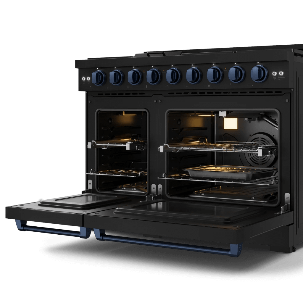 THOR KITCHEN RSG48EBBLU 48 Inch Professional Gas Range With Tilt Panel Touch Control In BLA...