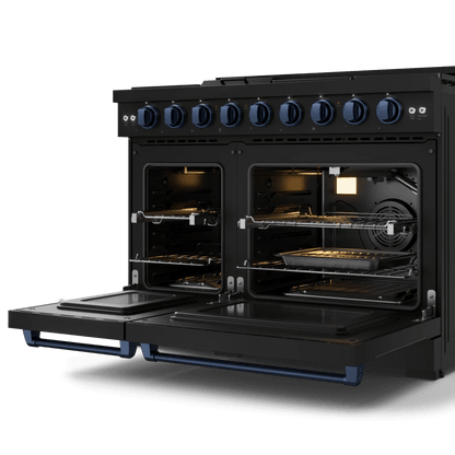 THOR KITCHEN RSG48EBBLU 48 Inch Professional Gas Range With Tilt Panel Touch Control In BLA...