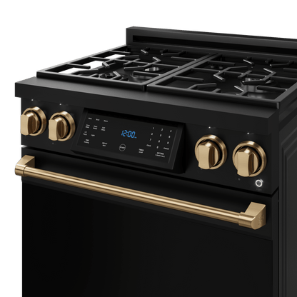 THOR KITCHEN RSG30BBRZ 30 Inch Professional Gas Range With Tilt Panel Touch Control In BLA...