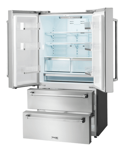THOR KITCHEN TRF3602 36 Inch Professional French Door Refrigerator With Freezer Drawers