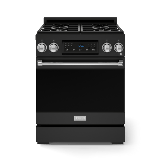 THOR KITCHEN RSG30BSS 30 Inch Professional Gas Range With Tilt Panel Touch Control In BLA...