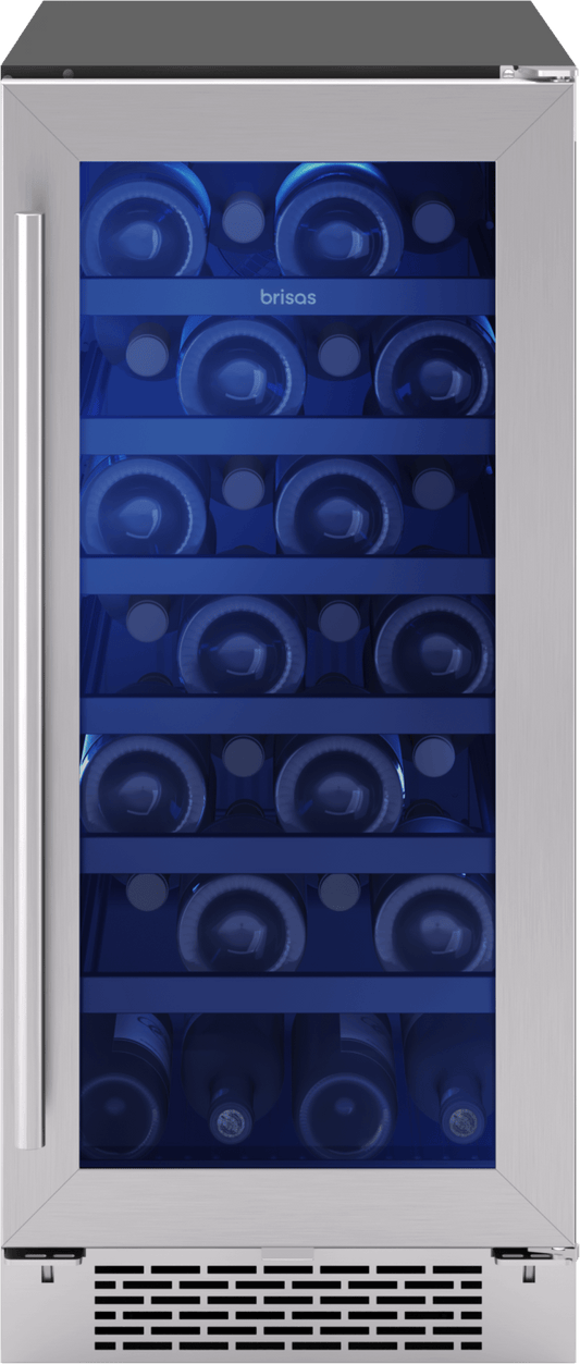ZEPHYR BWN15C01AG Zephyr Brisas Wine Cooler, 15in Uc, Ss+gls, Rvs Dr, 1z