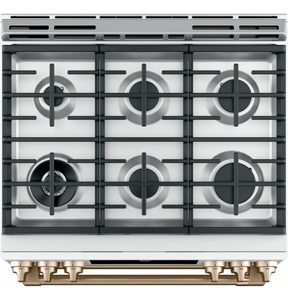 CAFE C2S950P4MW2 Cafe 30"" Slide-in Front Control Dual-fuel Double Oven With CO...