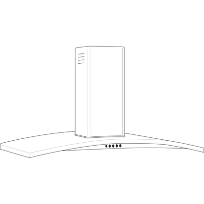 GE APPLIANCES UVI7361SWSS GE Appliances 36"" Island-mount Chimney Hood