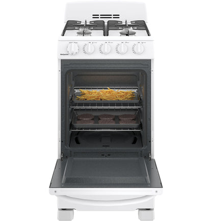 HOTPOINT RGAS200DMWW Hotpoint 20"" Front-control Free-standing Gas Range With Sealed B...