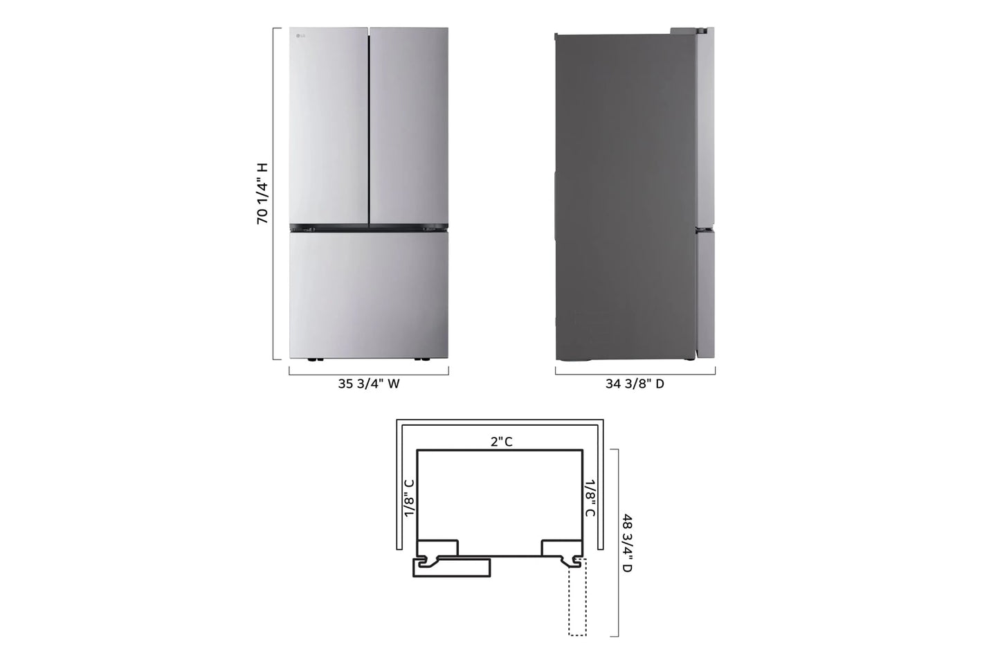 LG LRFLS3216S LG 32 Cu. Ft. Smart Standard-depth Max French Door Refrigerator