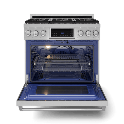 THOR KITCHEN RSG36 36 Inch Professional Gas Range With Tilt Panel Touch Control In STA...