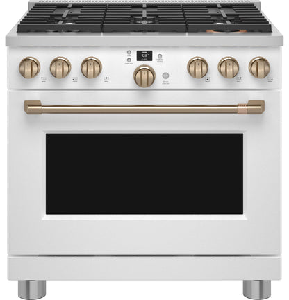 CAFE C2Y366P4TW2 Cafe 36"" Smart Dual-fuel Commercial-style Range With 6 BURNER...