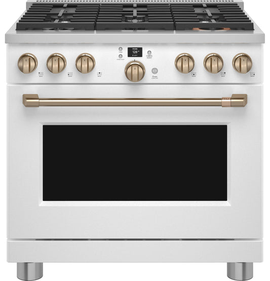 CAFE C2Y366P4TW2 Cafe 36"" Smart Dual-fuel Commercial-style Range With 6 BURNER...