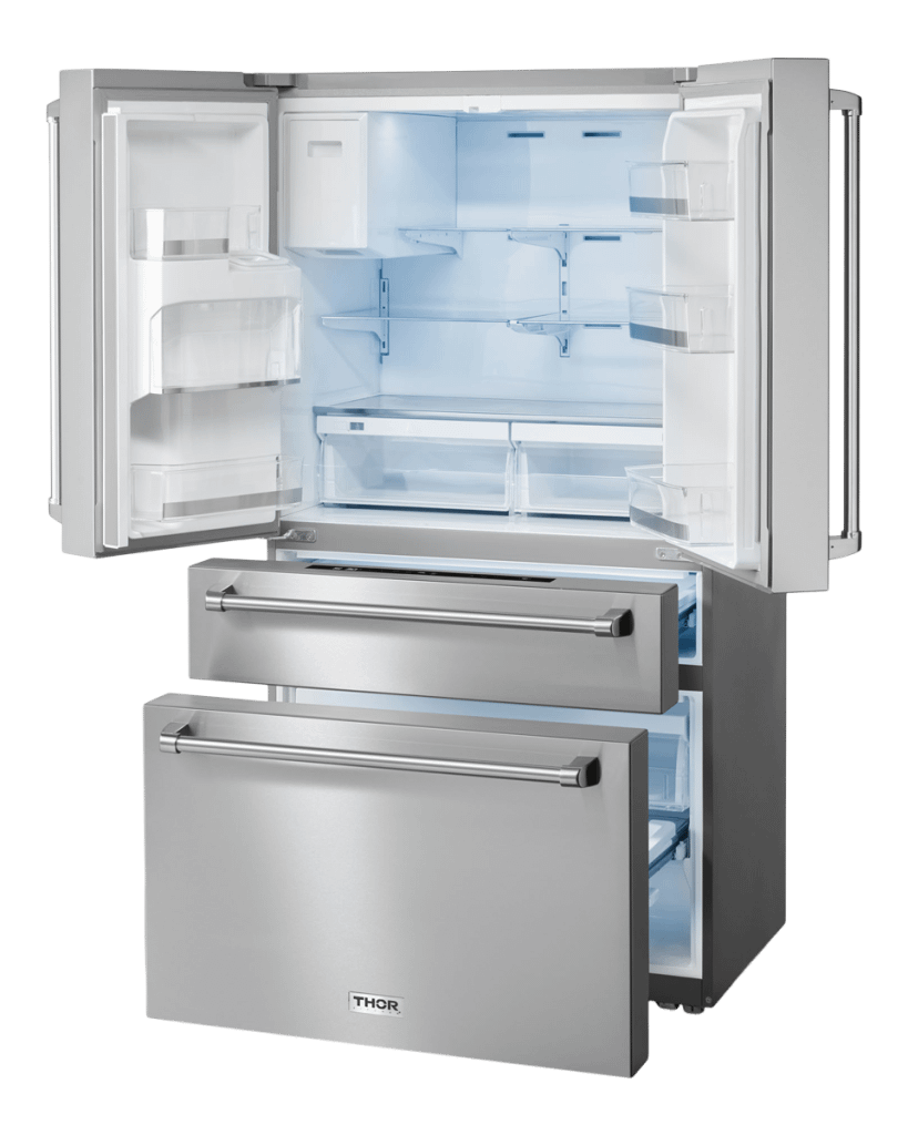 THOR KITCHEN TRF3601FD 36 Inch Professional French Door Refrigerator With Ice and Water DI...