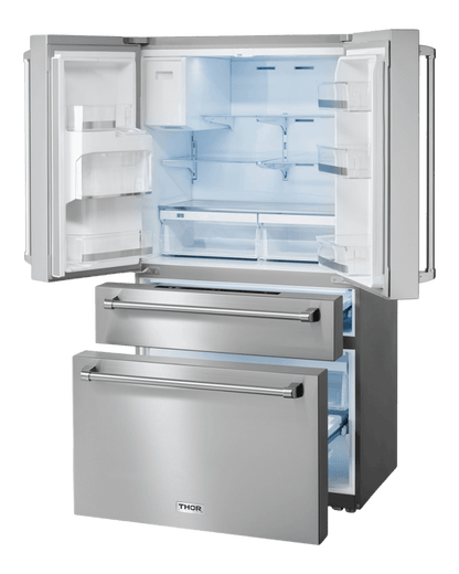 THOR KITCHEN TRF3601FD 36 Inch Professional French Door Refrigerator With Ice and Water DI...