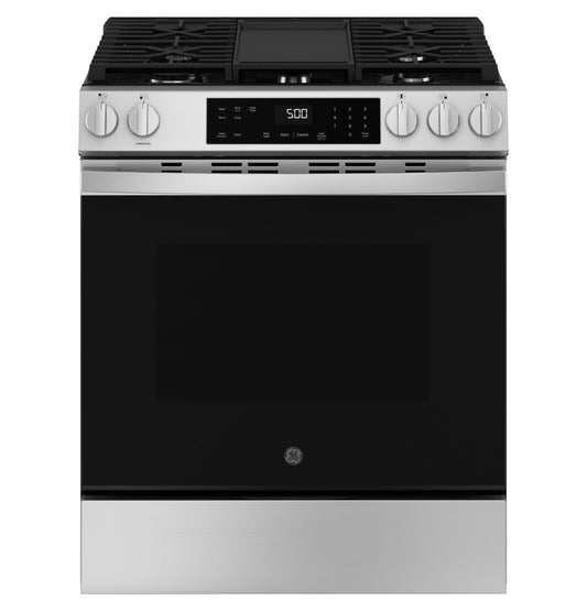 GE APPLIANCES GGS500PVSS Ge 30"" Slide-in Front-control Gas Range With Crisp Mode