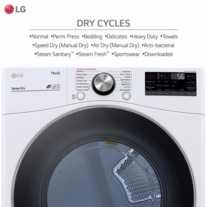 LG DLEX4200W 7.4 Cu. Ft. Ultra Large Capacity Smart Wi-fi Enabled Front Load DRY...