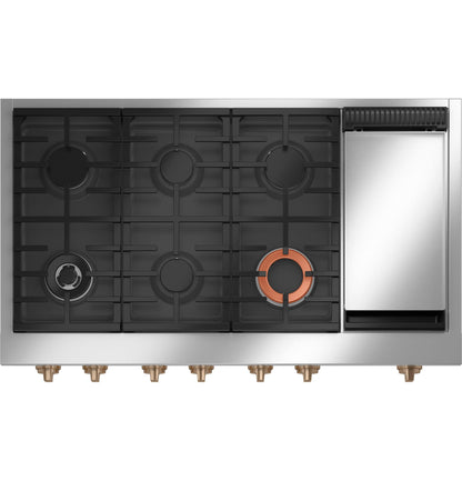 CAFE CGU486P4TW2 Cafe 48"" Commercial-style Gas Rangetop With 6 Burners and GRI...