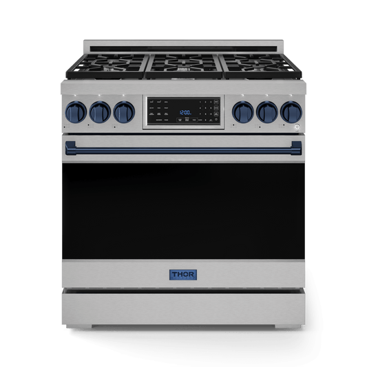 THOR KITCHEN RSG36BLU 36 Inch Professional Gas Range With Tilt Panel Touch Control In STA...