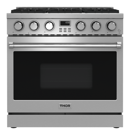 THOR KITCHEN ARG36LP 36 Inch Contemporary Professional Gas Range In Stainless Steel - LI...