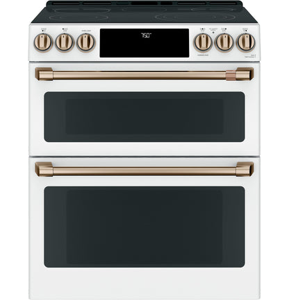 CAFE CES750P4MW2 Cafe 30"" Slide-in Front Control Radiant and Convection DOUBLE...