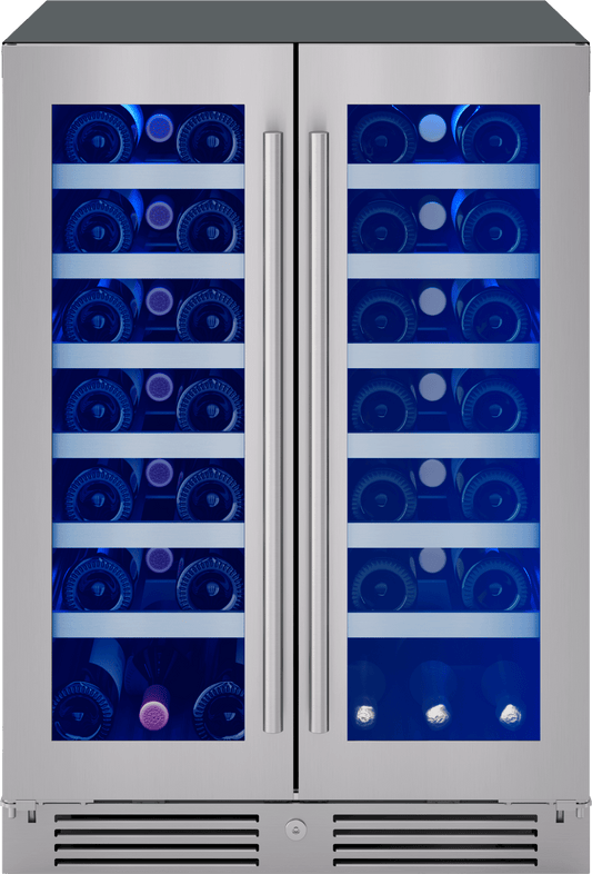 ZEPHYR PRW24C32CG Zephyr 24"" French Door Dual Zone Wine Cooler