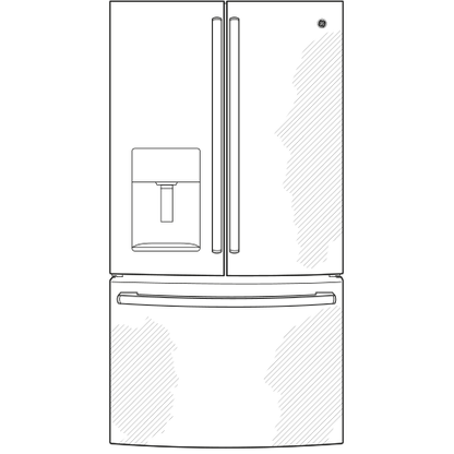 GE APPLIANCES GYE18JYLFS Ge Energy Star 17.5 Cu. Ft. Counter-depth French-door REFRIGE...
