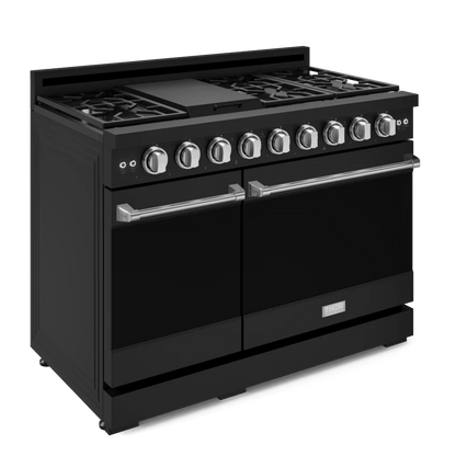 THOR KITCHEN RSG48EBLPSS 48 Inch Professional Lp Range With Tilt Panel Touch Control In BLAC...