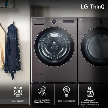 LG WM6700HBA 5.0 Cu. Ft. MEGA Capacity Smart Wi-fi Enabled Front Load Washer WIT...