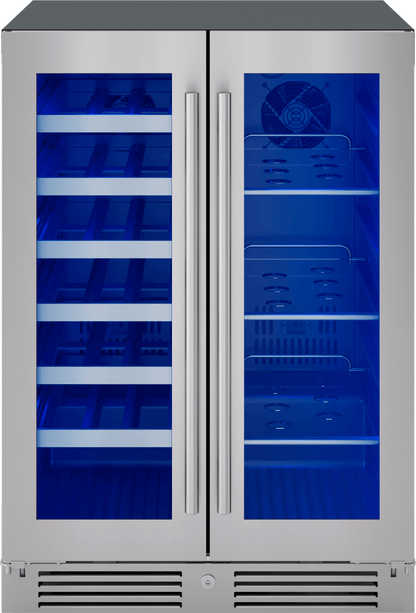 ZEPHYR PRWB24C32CG Zephyr 24"" French Door Dual Zone Wine & Beverage Cooler