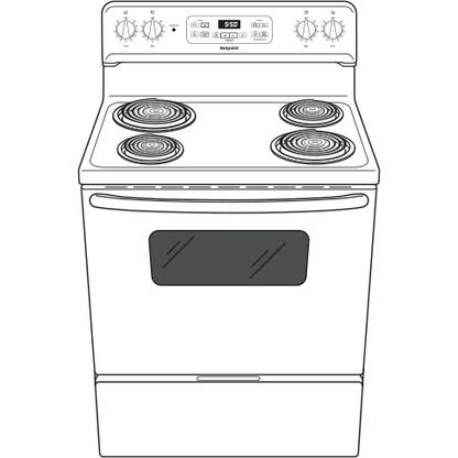 HOTPOINT RBS360DMWW Hotpoint 30"" Free-standing Standard Clean Electric Range