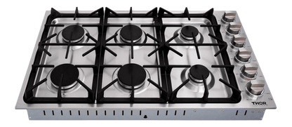 THOR KITCHEN TGC3601 36 Inch Professional Drop-in Gas Cooktop With Six Burners In STAINL...