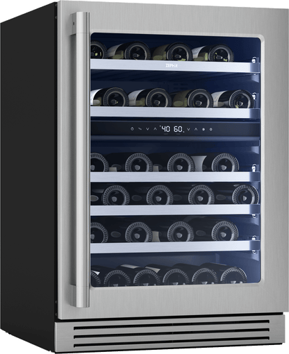 ZEPHYR PRPW24C02CG Presrv Pro Wine Cooler, 24in Under Cabinet, Ss+glass, Reverse Door, ...