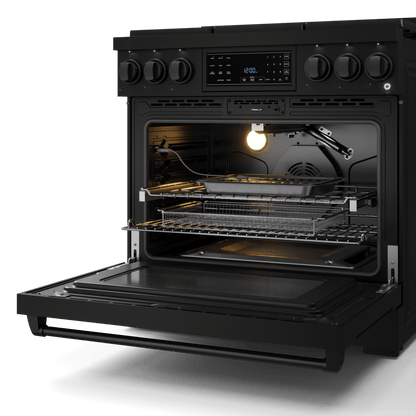 THOR KITCHEN RSG36B 36 Inch Professional Gas Range With Tilt Panel Touch Control In BLA...