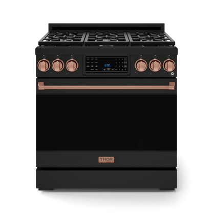 THOR KITCHEN RSG36BRSG 36 Inch Professional Gas Range With Tilt Panel Touch Control In BLA...