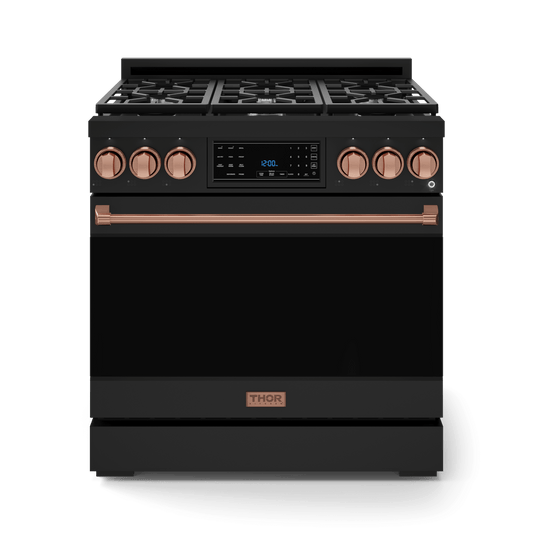 THOR KITCHEN RSG36BRSG 36 Inch Professional Gas Range With Tilt Panel Touch Control In BLA...