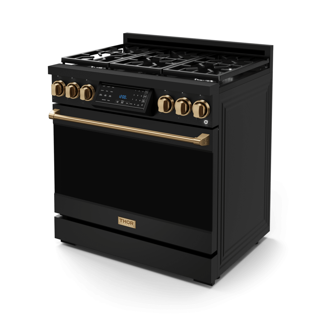 THOR KITCHEN RSG36BBRZ 36 Inch Professional Gas Range With Tilt Panel Touch Control In BLA...