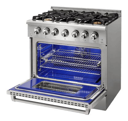 THOR KITCHEN HRG3618U Hrg3618u 36"" Pro-style 6 Stainless Steel Burner Gas Range