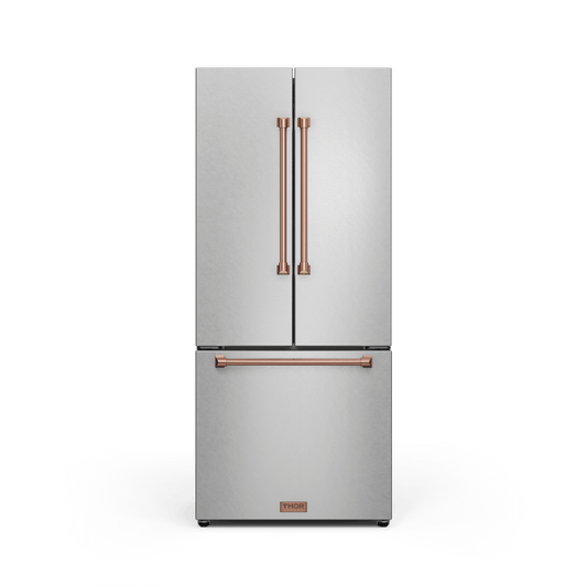 THOR KITCHEN RF3017FFD99RSG 30 Inch 17.7 Cu Ft French Door Counter Depth Refrigerator With Ice ...