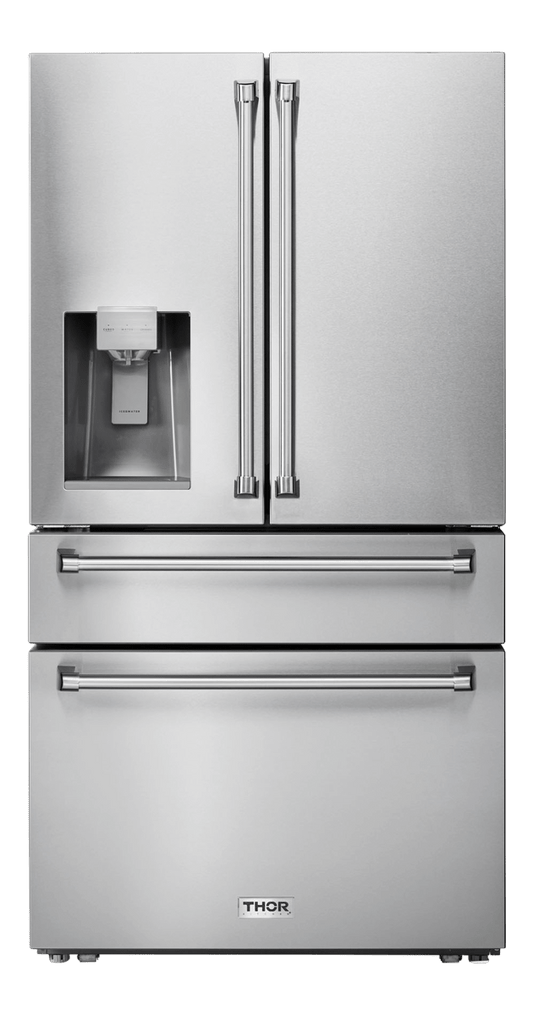 THOR KITCHEN TRF3601FD 36 Inch Professional French Door Refrigerator With Ice and Water DI...