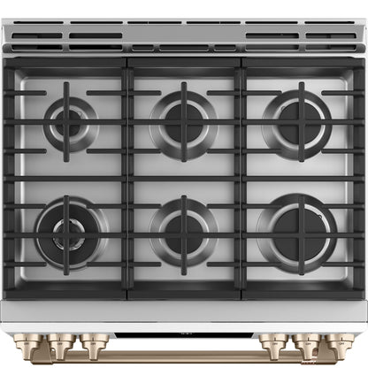 CAFE CGS700P4MW2 Cafe 30"" Slide-in Front Control Gas Oven With Convection Range