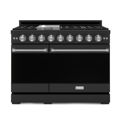 THOR KITCHEN RSG48EBLPSS 48 Inch Professional Lp Range With Tilt Panel Touch Control In BLAC...