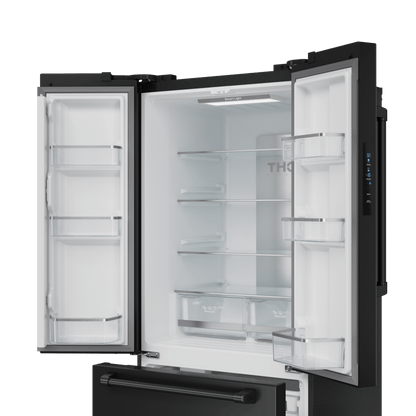 THOR KITCHEN RF3017FFD00 30 Inch 17.7 Cu Ft French Door Counter Depth Refrigerator With Ice ...