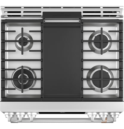 CAFE C2S900P2MS1 Cafe 30"" Slide-in Front Control Dual-fuel Convection Range WI...