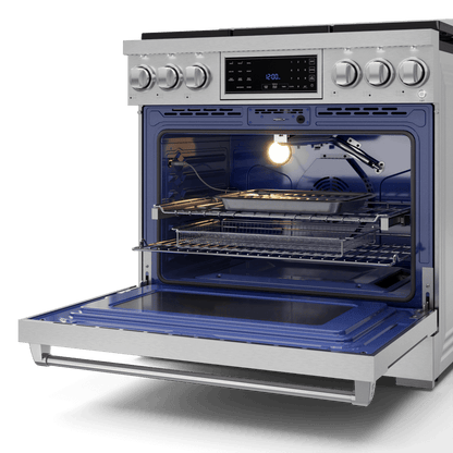 THOR KITCHEN RSG36 36 Inch Professional Gas Range With Tilt Panel Touch Control In STA...